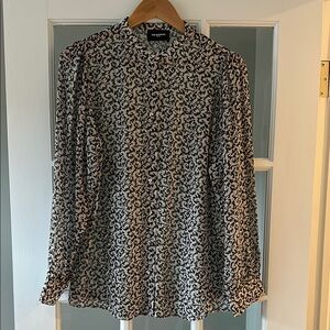 Black and White Patterned Women's Top